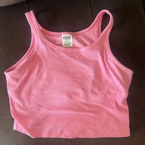 PINK Victoria's Secret Fitted Crop Tank Top Pink